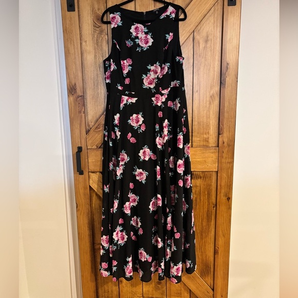 Torrid Maxi Dress 18 Floral High Neck Georgette Fabric - Picture 4 of 8